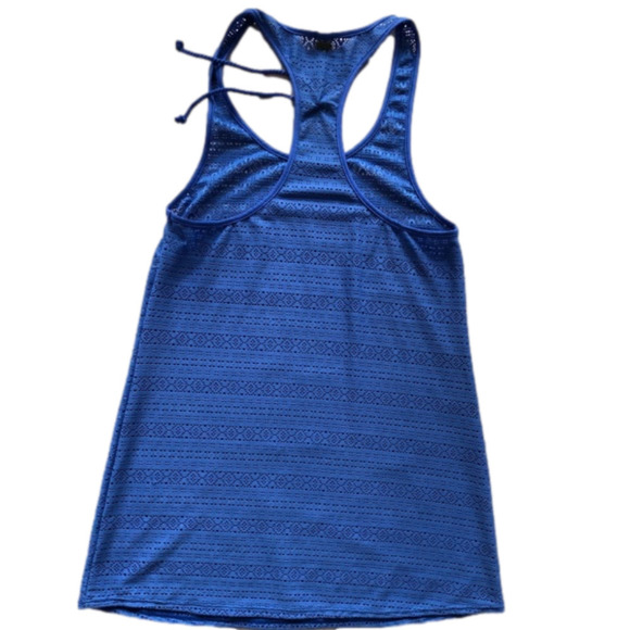 Roxy swimsuit coverup Blue stretchy mesh Long Tank Racerback Summer Swim Small - Picture 6 of 6